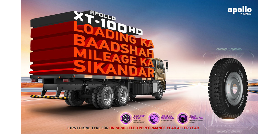 Apollo Tyres Introduces XT100HD for Commercial Vehicles