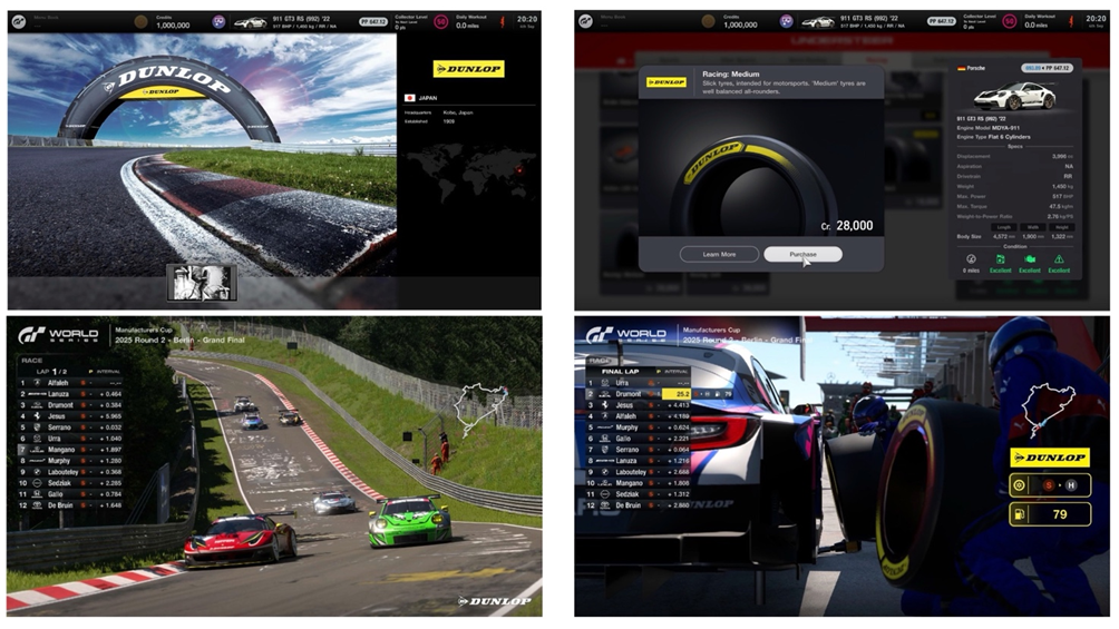 Dunlop tyres featured in Gran Turismo 7 PlayStation racing simulator