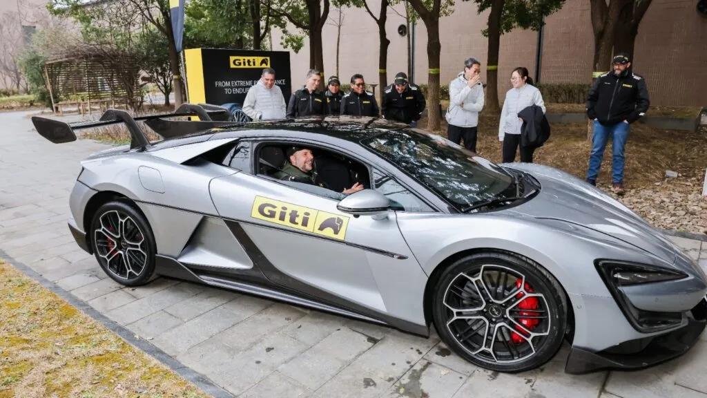 Yangwang U9X electric supercar fitted with Giti tyres at Hefei event