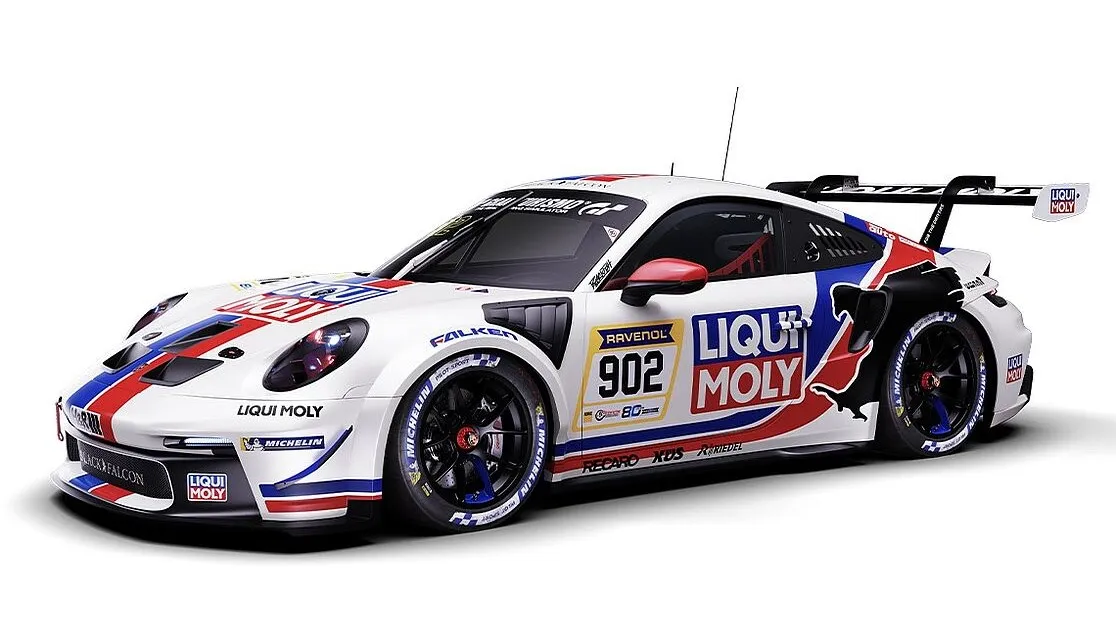 Team Liqui Moly by Black Falcon racing car competing in the NLS 2026 season
