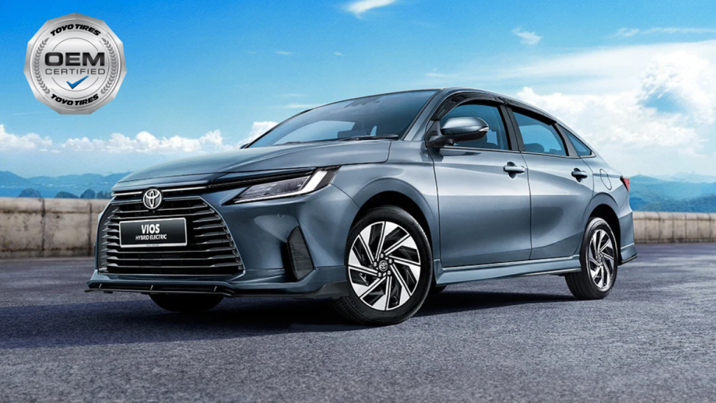 The new Toyota Vios Hybrid Electric Vehicle equipped with 16-inch Toyo Proxes CR1 original equipment tyres. (Image Credit: Toyo Tires Malaysia)