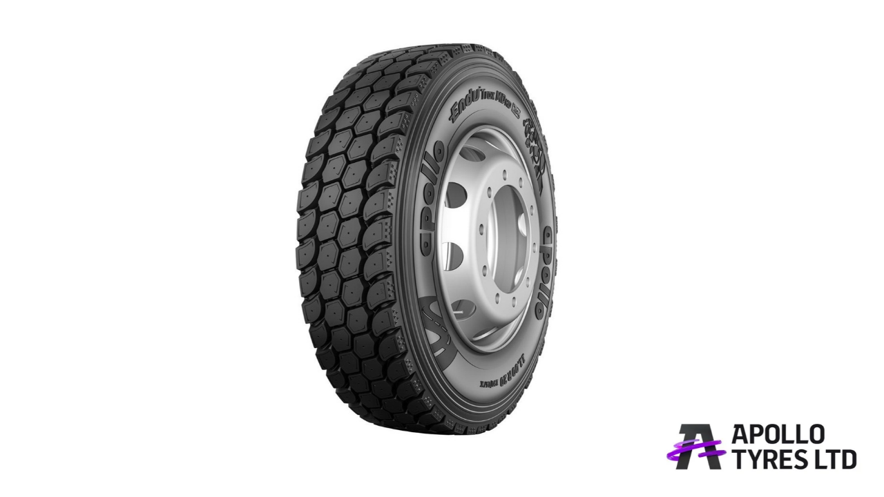 Apollo Tyres' new TBR tyre, the Endutrax MD HD. (Image: Apollo Tyres)